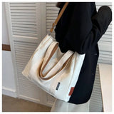 CGCBAG Canvas Shoulder Bag Large Capacity Beach Tote Solid Female Handbags