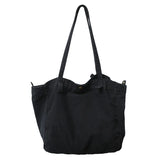 Large Capacity Women Canvas Tote Shoulder Bag Harajuku Solid Beach Shopper Bag C
