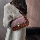 CGCBAG Vintage Square Women Shoulder Bag High PU Leather Messenger Bag