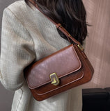 CGCBAG Vintage Square Women Shoulder Bag High PU Leather Messenger Bag