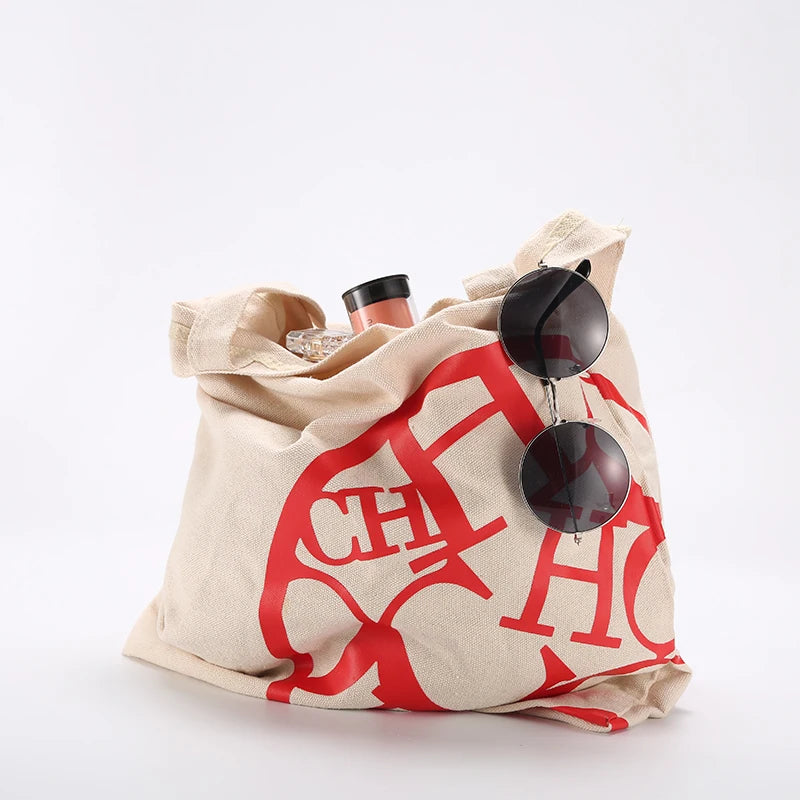 Large Capacity Vintage Cotton Fabric Shoulder Bag Women Messenger Bag