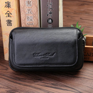 CHEER SOUL Leather Men Phone Bags Waist Belt Bag Fanny Pack Phone Pouch