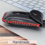 Men's Leather Key Case Wallet Organizer Zipper Key Holder