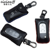 Men's Leather Key Case Wallet Organizer Zipper Key Holder