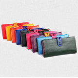 Women's Leather Long Clutch Purse with Zipper Pocket