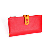 Women's Leather Long Clutch Purse with Zipper Pocket