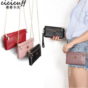 Retro Cowhide Messenger Bag Hand Bag Women Small Chain Cross Body Bags