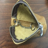 Cow Leather Key Bag Zipper Keychain Holder