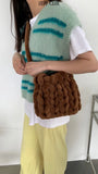 Velvet Knitting Women's Bag Autumn Winter Hand Woven Bag
