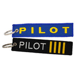 CLELO Flight Pilot Luggage Tag Embroidery Travel Tag with Key Ring