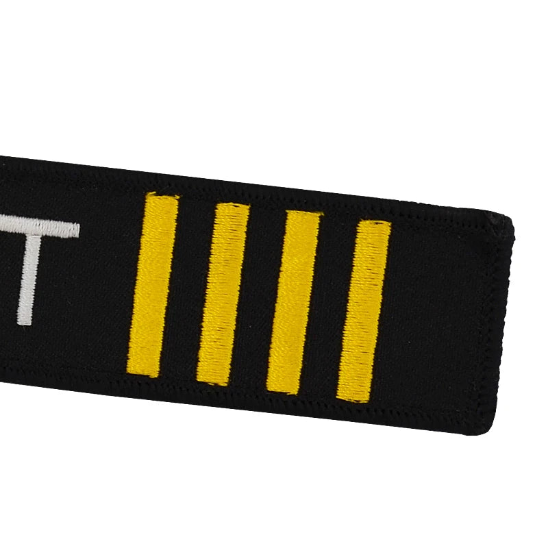 CLELO Flight Pilot Luggage Tag Embroidery Travel Tag with Key Ring