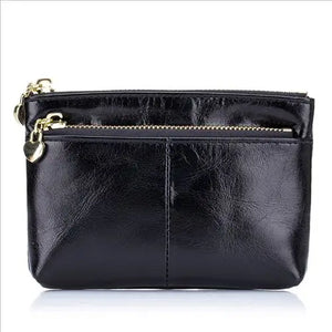 European Style Oil Wax Leather Coin Purse Key Wallets