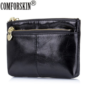 European Style Oil Wax Leather Coin Purse Key Wallets