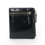 Guaranteed Oil Wax Leather Women's Wallet Two-fold Woman Purse