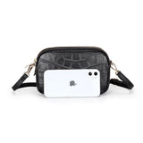 Cow Leather Women Messenger Bag Crocodile Pattern Style Large Capacity