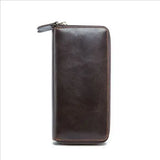 Double Layers Zipper Men Wallet Large Capacity Clutch Purse