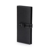 Cowhide Leather Zipper Purse Drawstring Long Wallet for Women