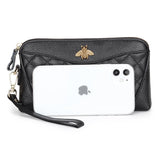 Bee Print Zipper Clutch Wallet for Women