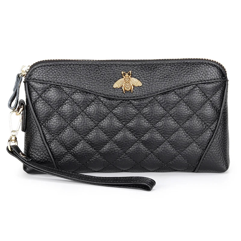 Bee Print Zipper Clutch Wallet for Women