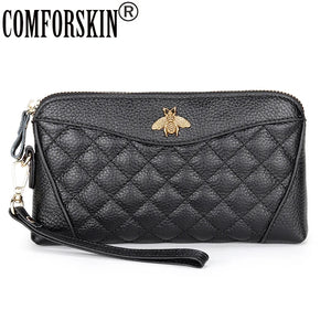 Bee Print Zipper Clutch Wallet for Women
