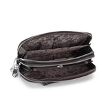 Large Capacity Leather Women Clutch Bag Double Compartment Female Purse