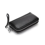 Large Capacity Leather Women Clutch Bag Double Compartment Female Purse