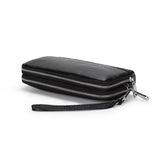 Large Capacity Leather Women Clutch Bag Double Compartment Female Purse