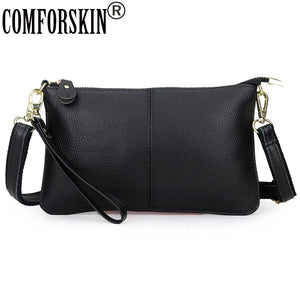 Leather Women's Messenger Bag Cowhide Handbag Large Capacity Shoulder Bags