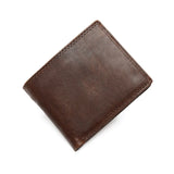 Vintage Short Men Wallets Cowhide Crazy Horse Leather