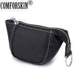 Leather Zipper Purse for Women