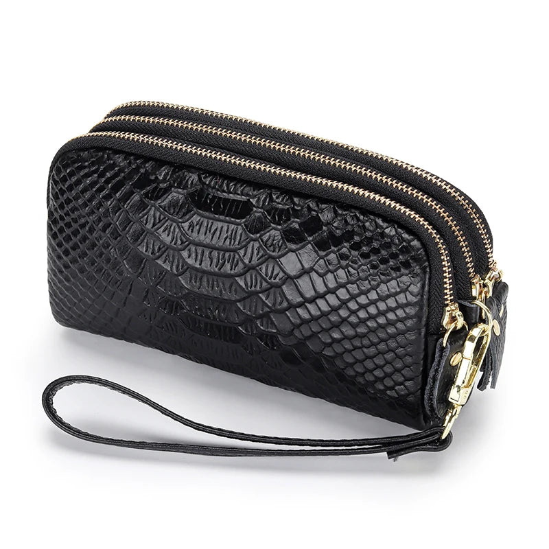 Crocodile Pattern Leather Women's Wallet Clutch Bag