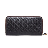 Men Organizer Wallets Leather Weave Clutch Purses