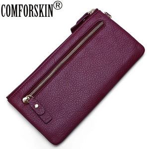 Long Style Women Zipper Purse Leather Clutch Wallet