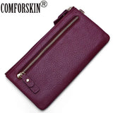 Long Style Women Zipper Purse Leather Clutch Wallet