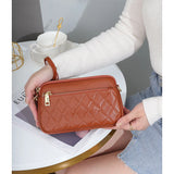 Geometric Style Leather Women Messenger Bag Small Cross-body Bag