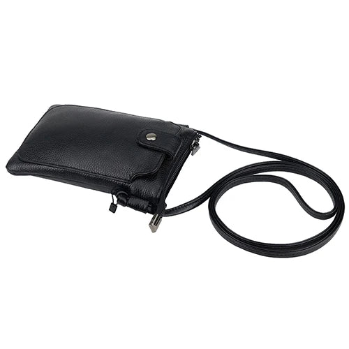 Cowhide Leather Women Messenger Bag Ladies Small Mobile Phone Bag