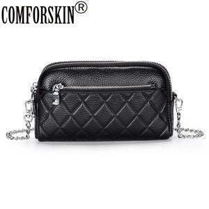 Small Geometric Flap Bag Cow Leather Women Messenger Cross-body Bag
