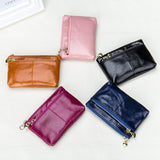 Oil Waxing Leather Coin Purse Key Wallet