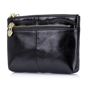 Oil Waxing Leather Coin Purse Key Wallet