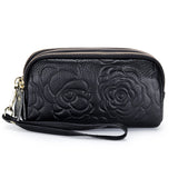 Cowhide Clutch Bag Ladies Multi-layer Zipper Small Wallet