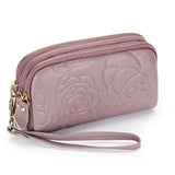 Cowhide Clutch Bag Ladies Multi-layer Zipper Small Wallet