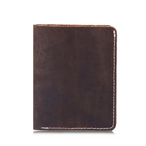Vintage Men Wallet Cowhide Crazy Horse Leather Carteira Masculina