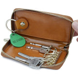 Premium Retro Cowhide Key Wallet Oil Wax Leather Key Case