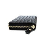Cow Leather Embossed Knitting Weave Pattern Men Wallets