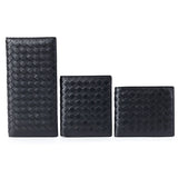 Sheep Skin Leather Knitting Style Men Wallets Long Purses