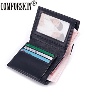 Sheep Skin Leather Knitting Style Men Wallets Long Purses