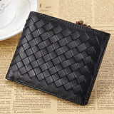 Sheep Skin Leather Knitting Style Men Wallets Long Purses