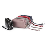 Women Leather Wallet Three Zipper Purses For Ladies Large Capacity