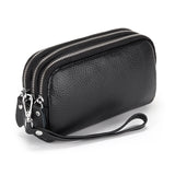 Women Leather Wallet Three Zipper Purses For Ladies Large Capacity