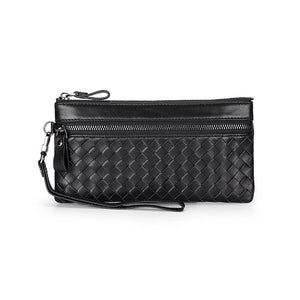 COMFROSKIN Sheepskin Men Clutch Wallets Hand-made Knitting Style Women Wallet